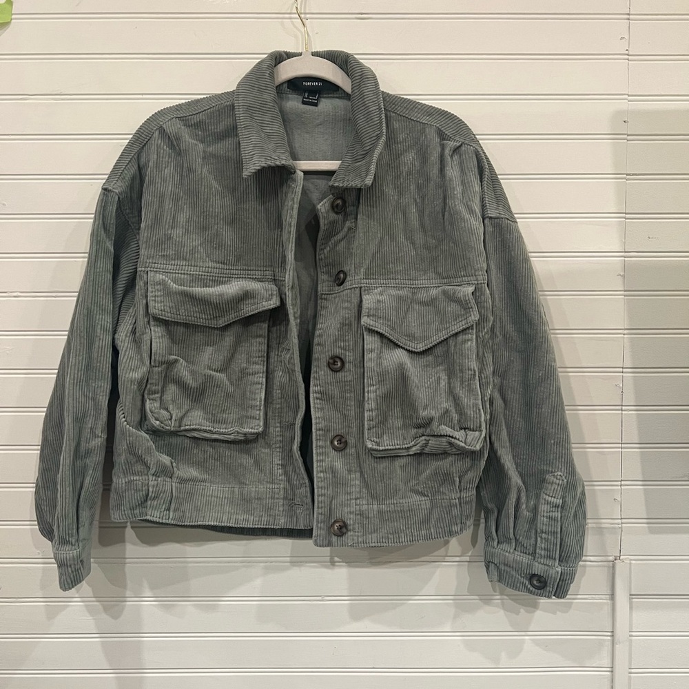 Forever 21 Sage Green Corduroy Jacket